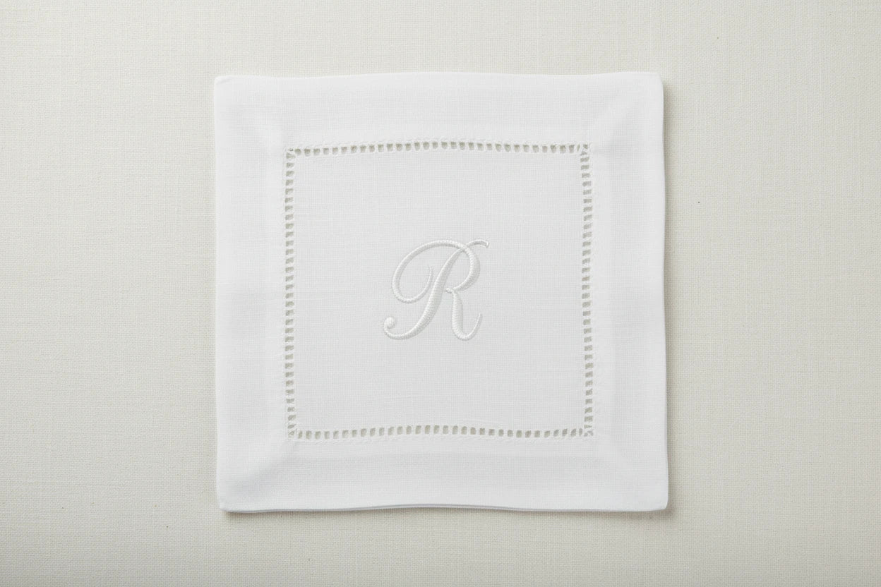 Linen Hemstitched Embroidered Napkins