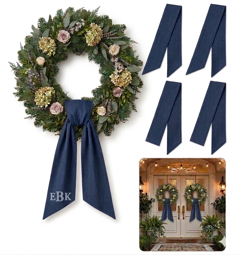 Navy Blue Wreath Sash
