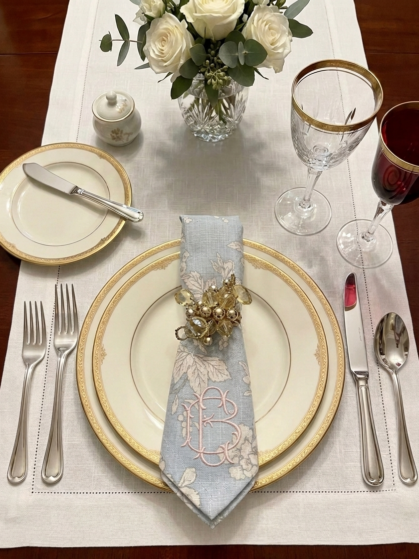 Blue & White Bird Napkins