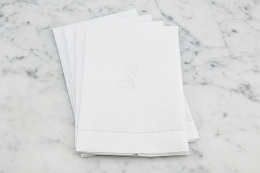 Linen Hemstitched Embroidered Guest Towel