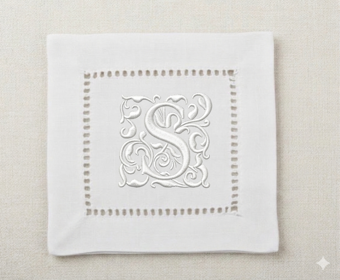 Hemstitched Cocktail Napkin