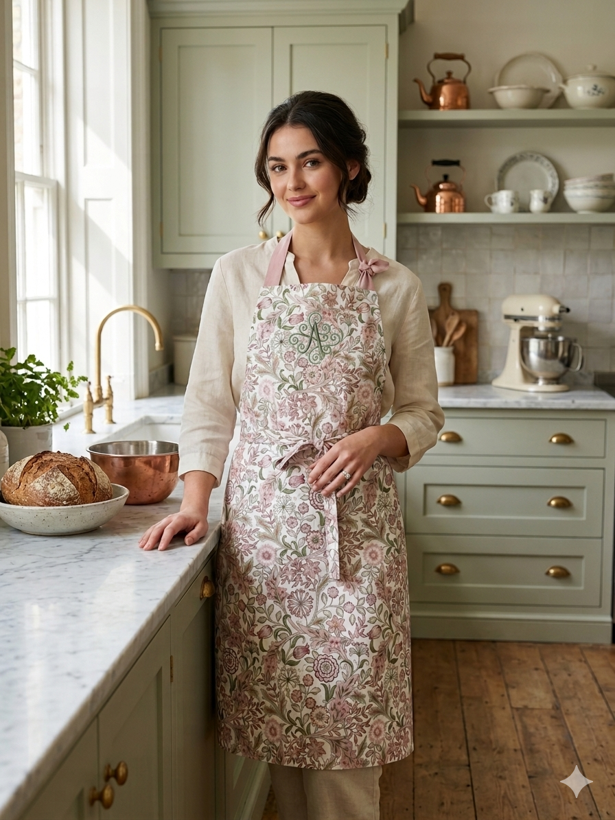 Pink Floral Apron