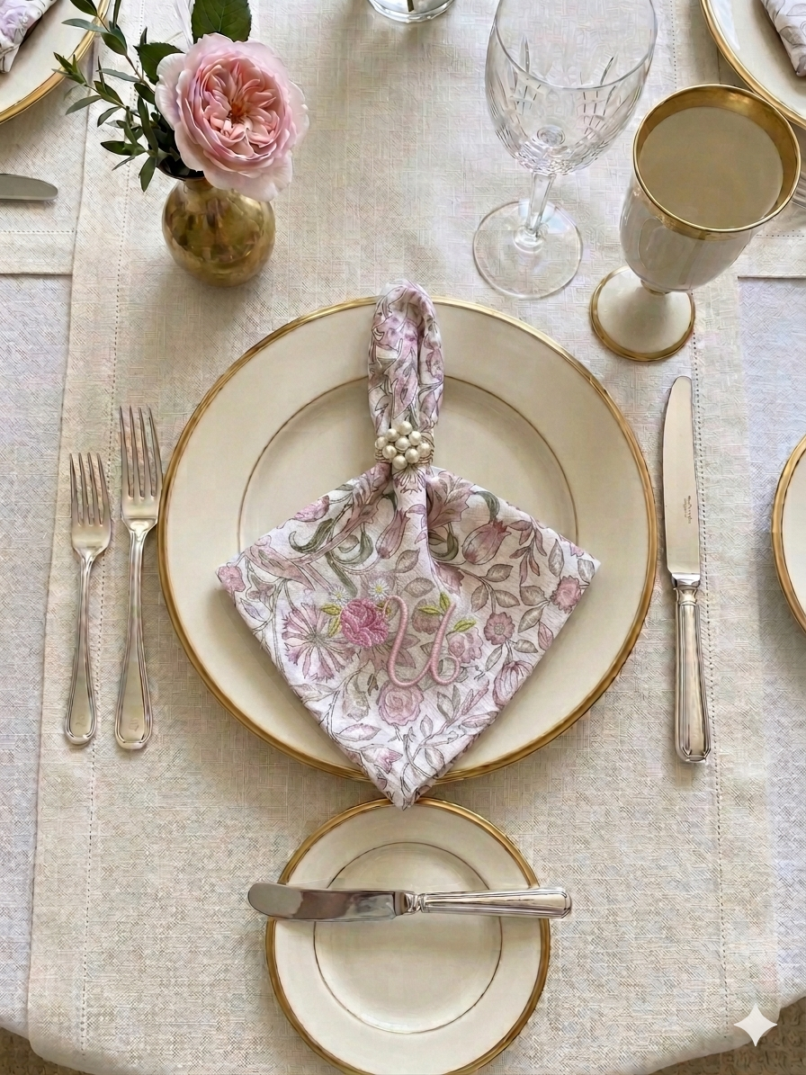 Pink Floral Napkins