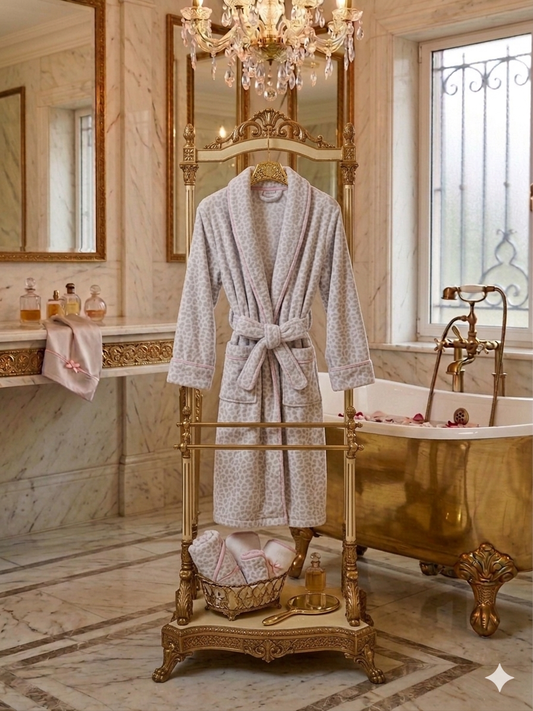 Lelo Leopard Print Robe, Grey